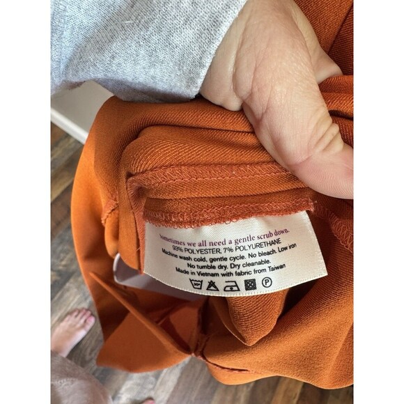 MM Lafleur Dress SZ 12 Orange Aditi 2.0 Sheath Sleeveless Midi Stretch Crepe - Picture 5 of 7